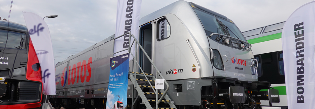 Akiem and Bombardier unveil first TRAXX DC3 locomotive for Poland at TRAKO